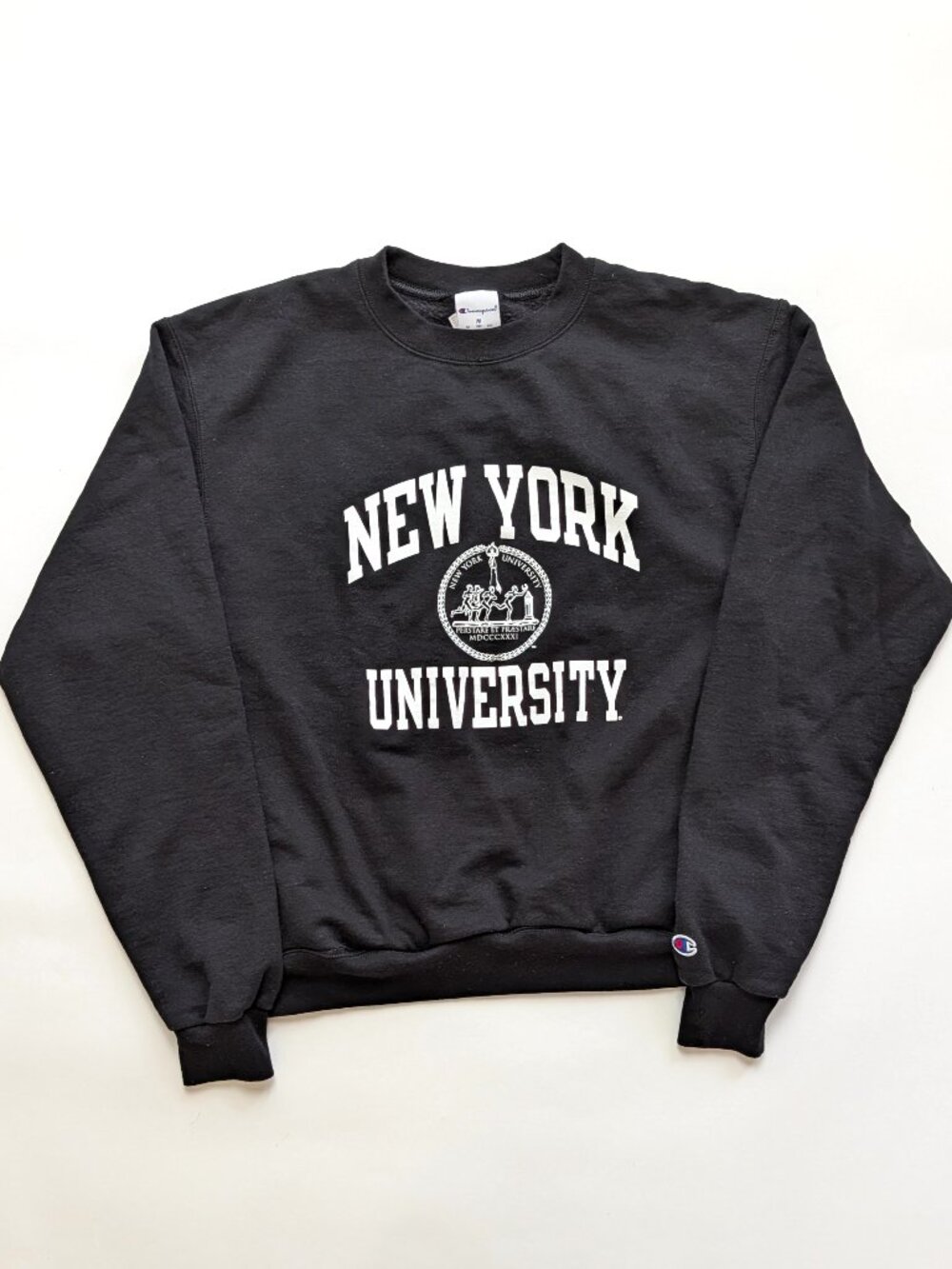 Champion NYU New York University Black Fleece Crewneck Size Medium